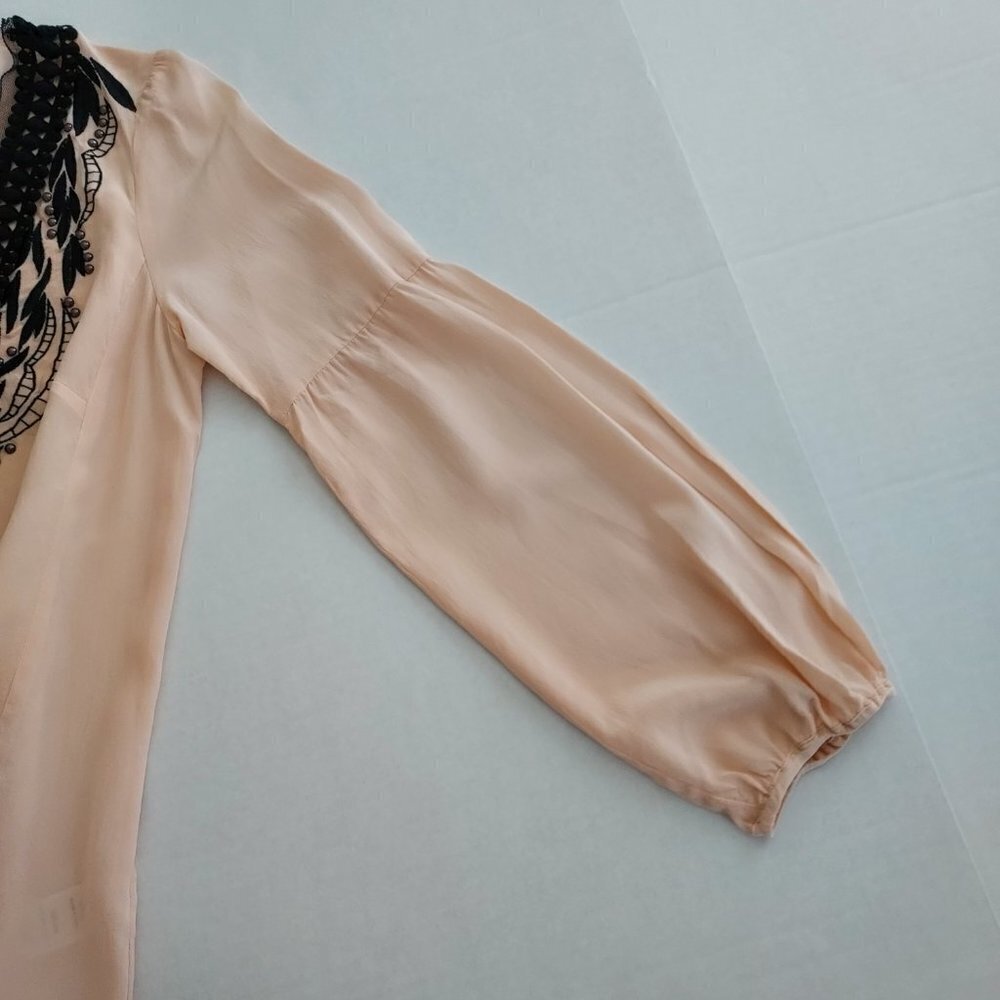 Nanette Lepore Silk Long Balloon Sleeve Blouse - Picture 11 of 11